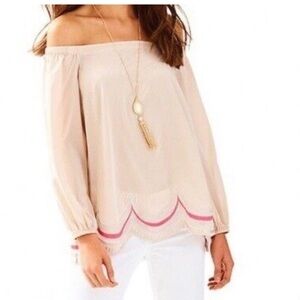 Lilly Pulitzer Off-Shoulder Cream Top